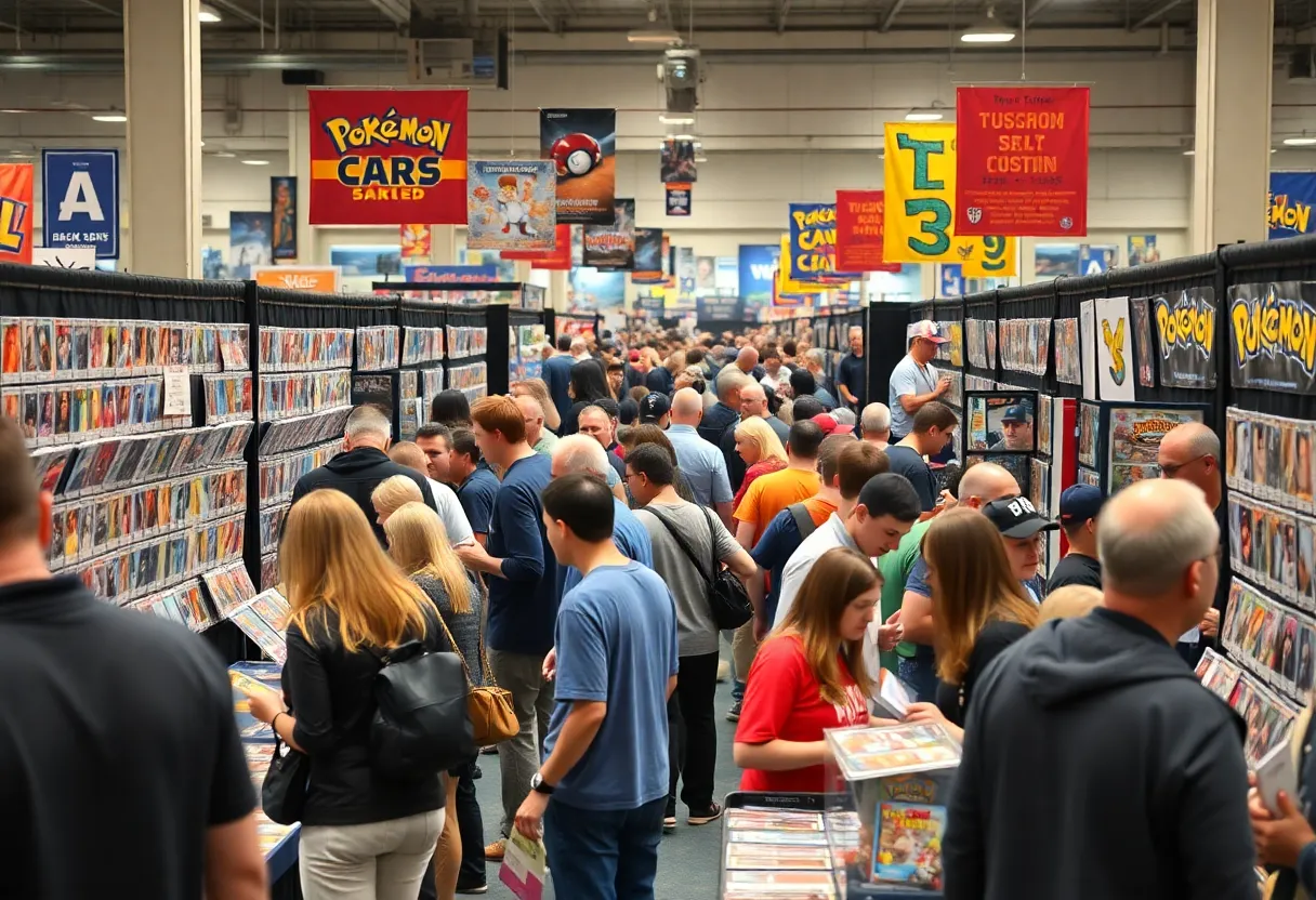 Attendees exploring various collectibles at the West Coast Card Show