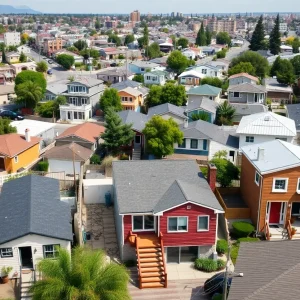 Urban landscape featuring Accessory Dwelling Units in California