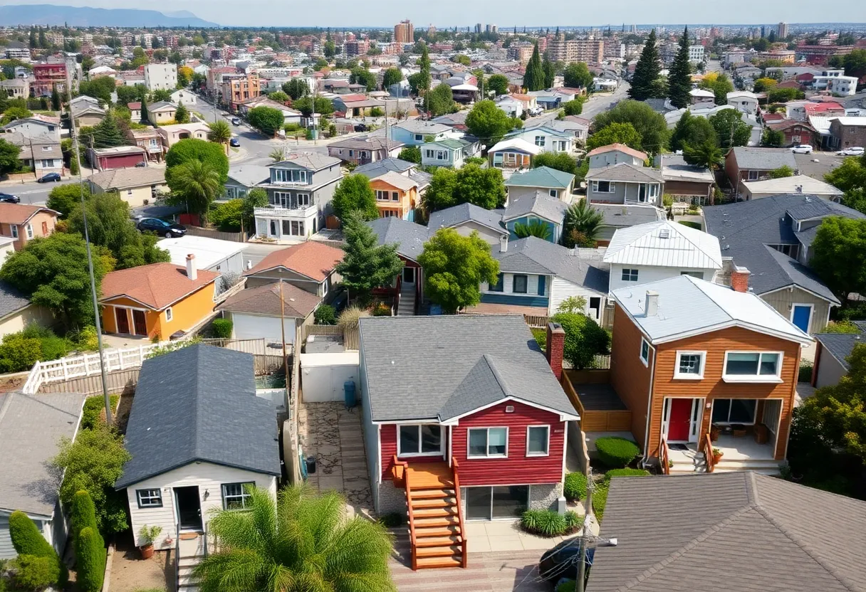 Urban landscape featuring Accessory Dwelling Units in California