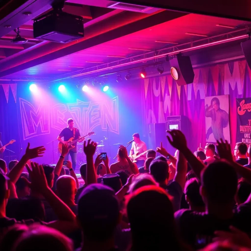 Crowd enjoying live music at an emo band concert