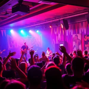 Crowd enjoying live music at an emo band concert