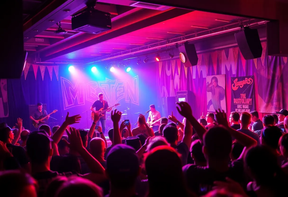Crowd enjoying live music at an emo band concert