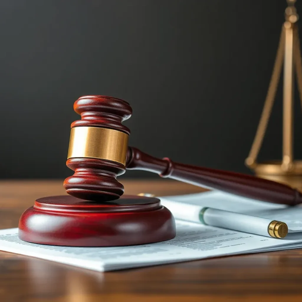 Courtroom scene symbolizing legal dispute