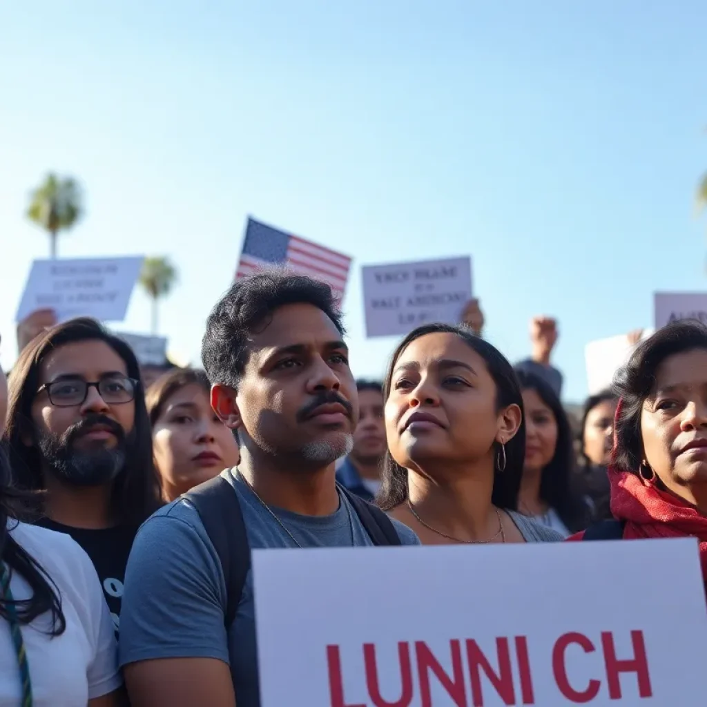 Community members in Anaheim gather to discuss the impact of immigration raids.
