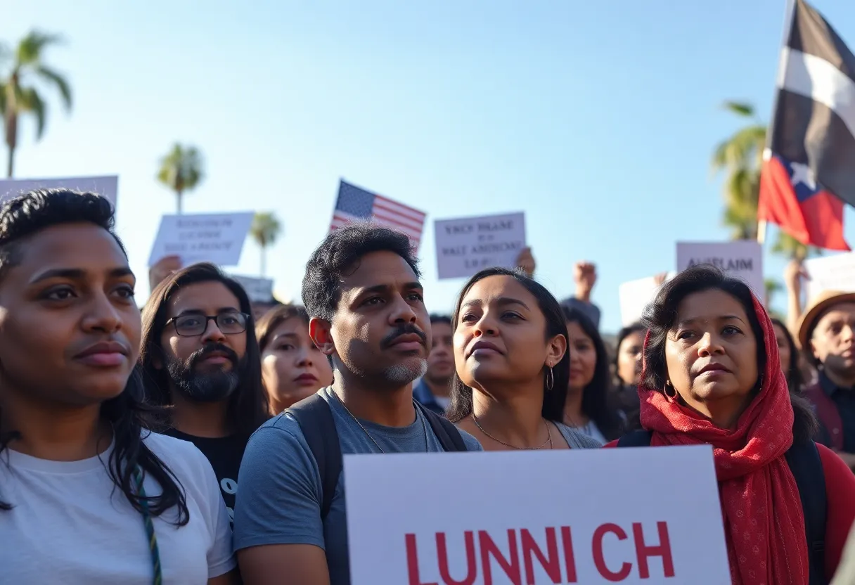 Community members in Anaheim gather to discuss the impact of immigration raids.
