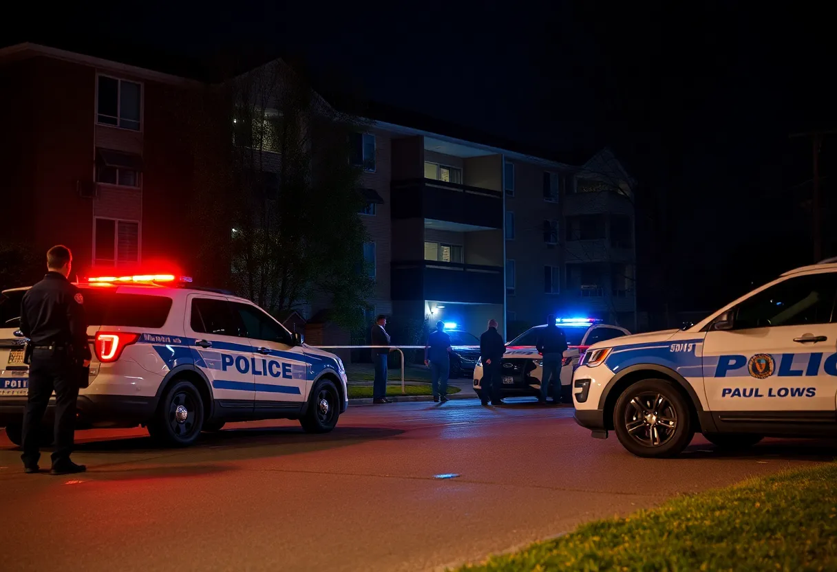 Police investigating a stabbing incident outside an apartment complex in Anaheim.