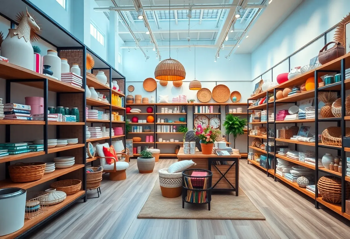Interior view of a Bed Bath & Beyond store filled with home goods.