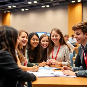 Students from Bensalem High School at the FBLA competition