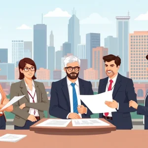 Diverse city managers in discussion