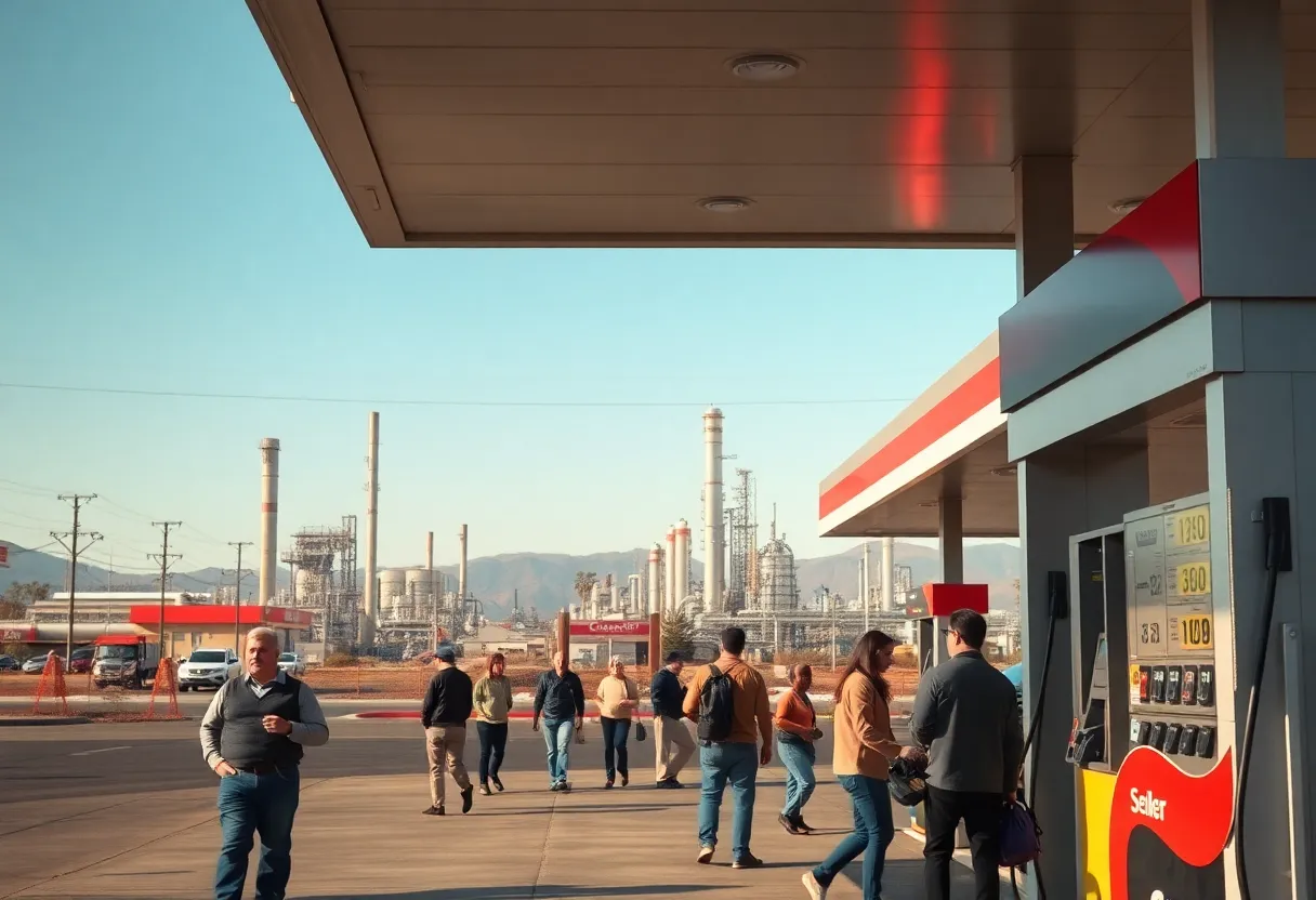 California gas station representing gasoline supply crisis
