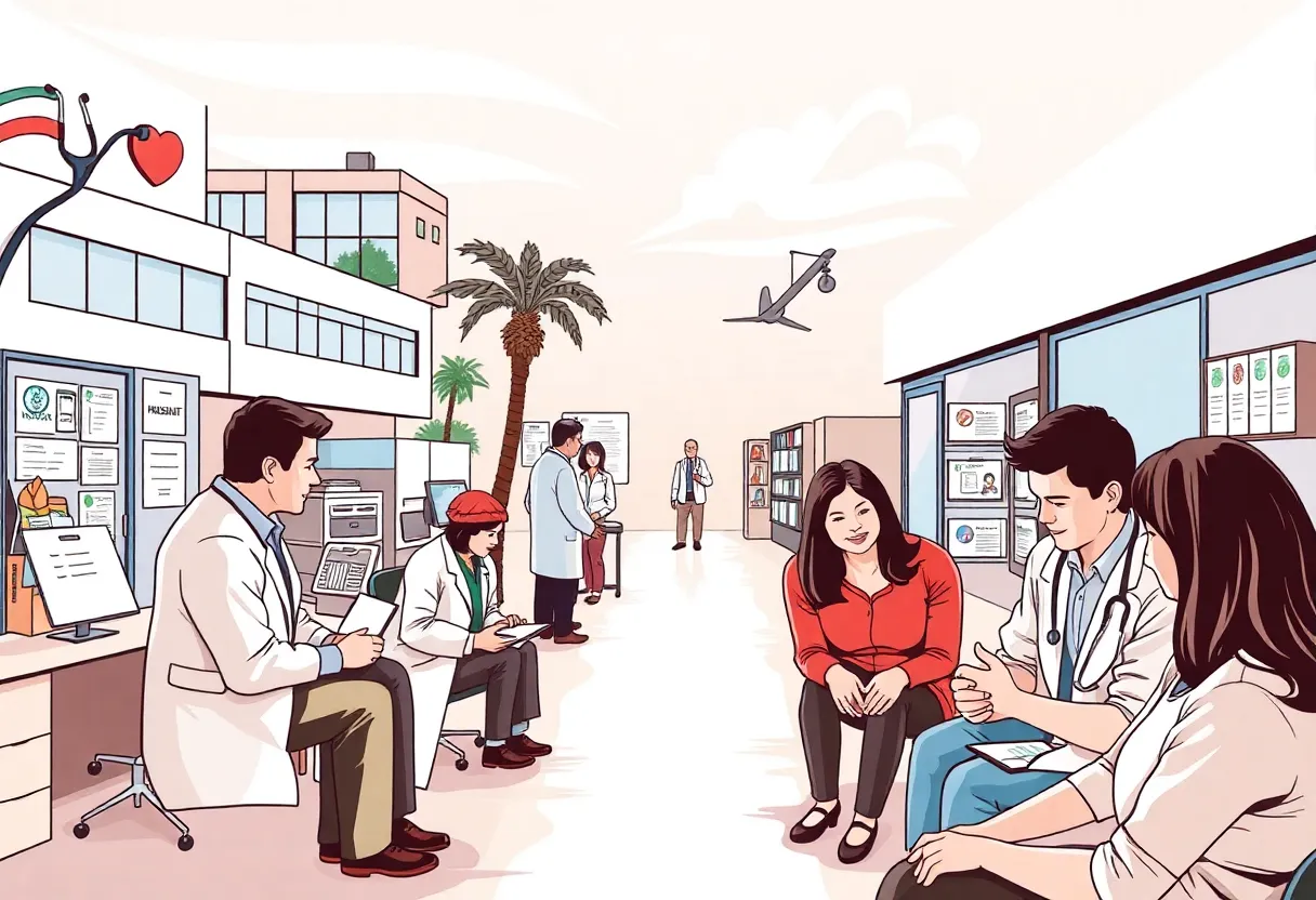 California healthcare landscape with families discussing insurance options
