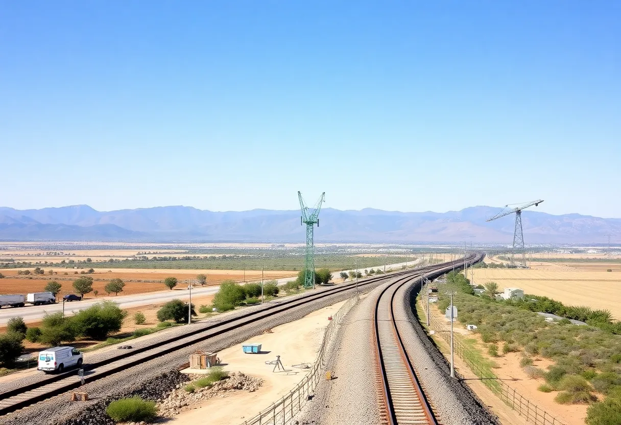 Construction area of California High-Speed Rail in Central Valley