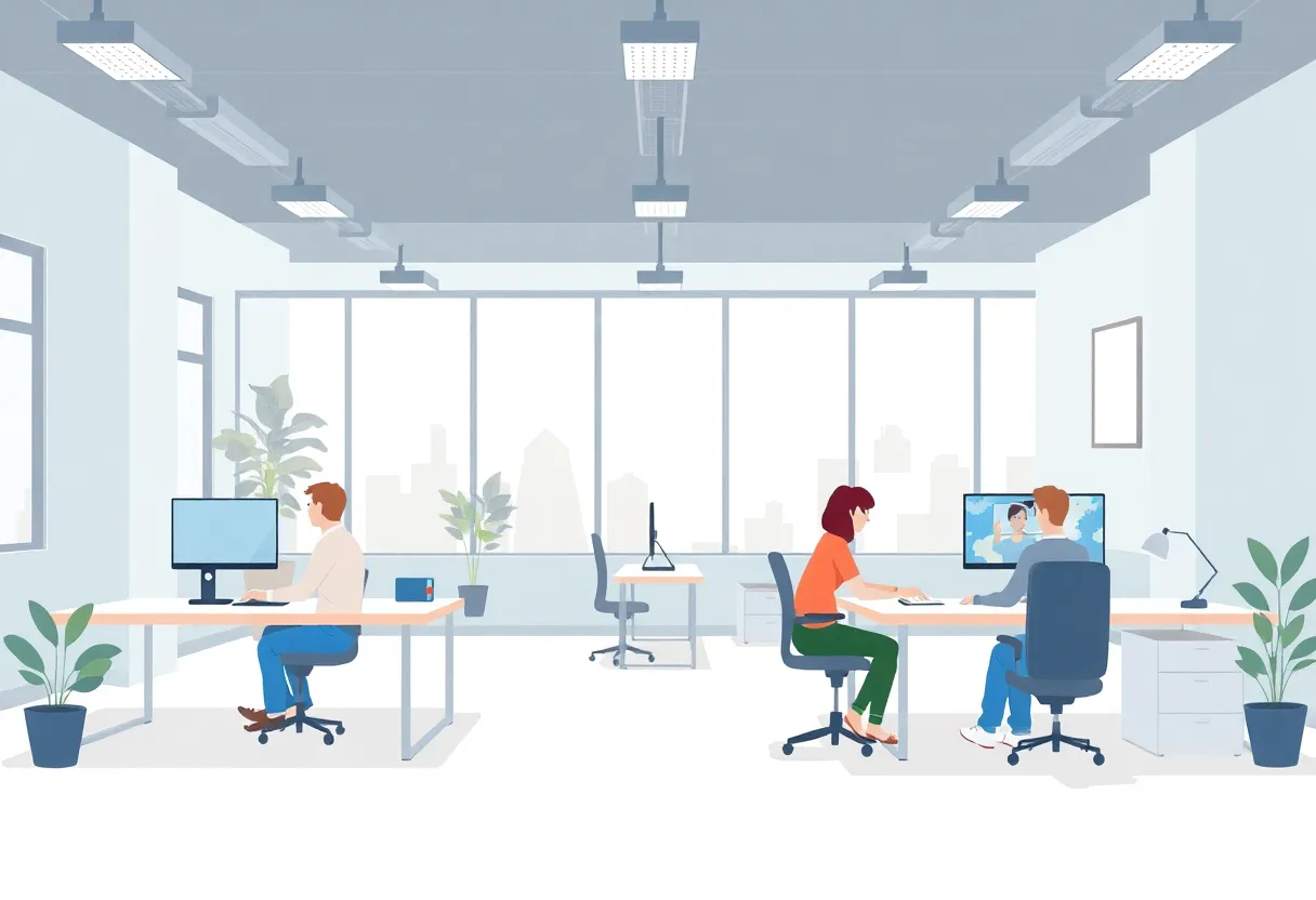An illustration showing remote work flexibility in California.