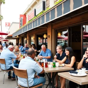 Outdoor dining in California restaurants
