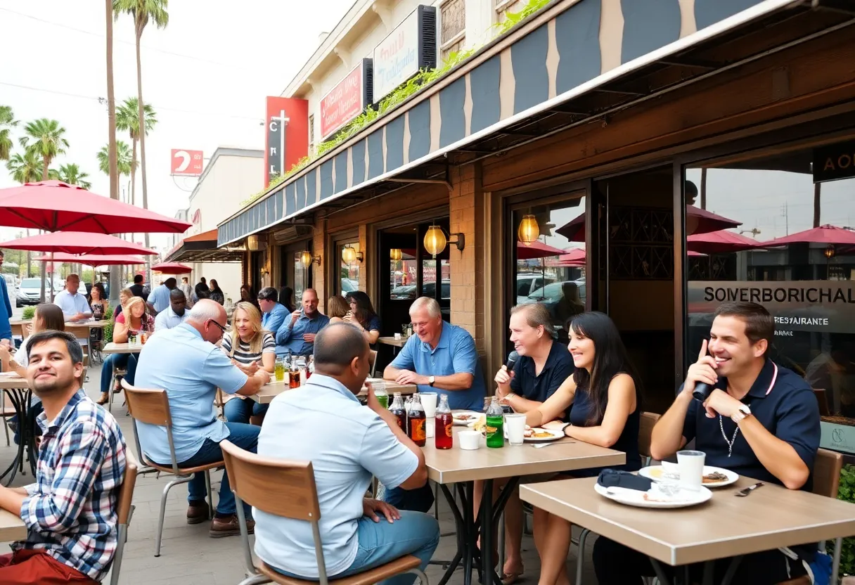 Outdoor dining in California restaurants