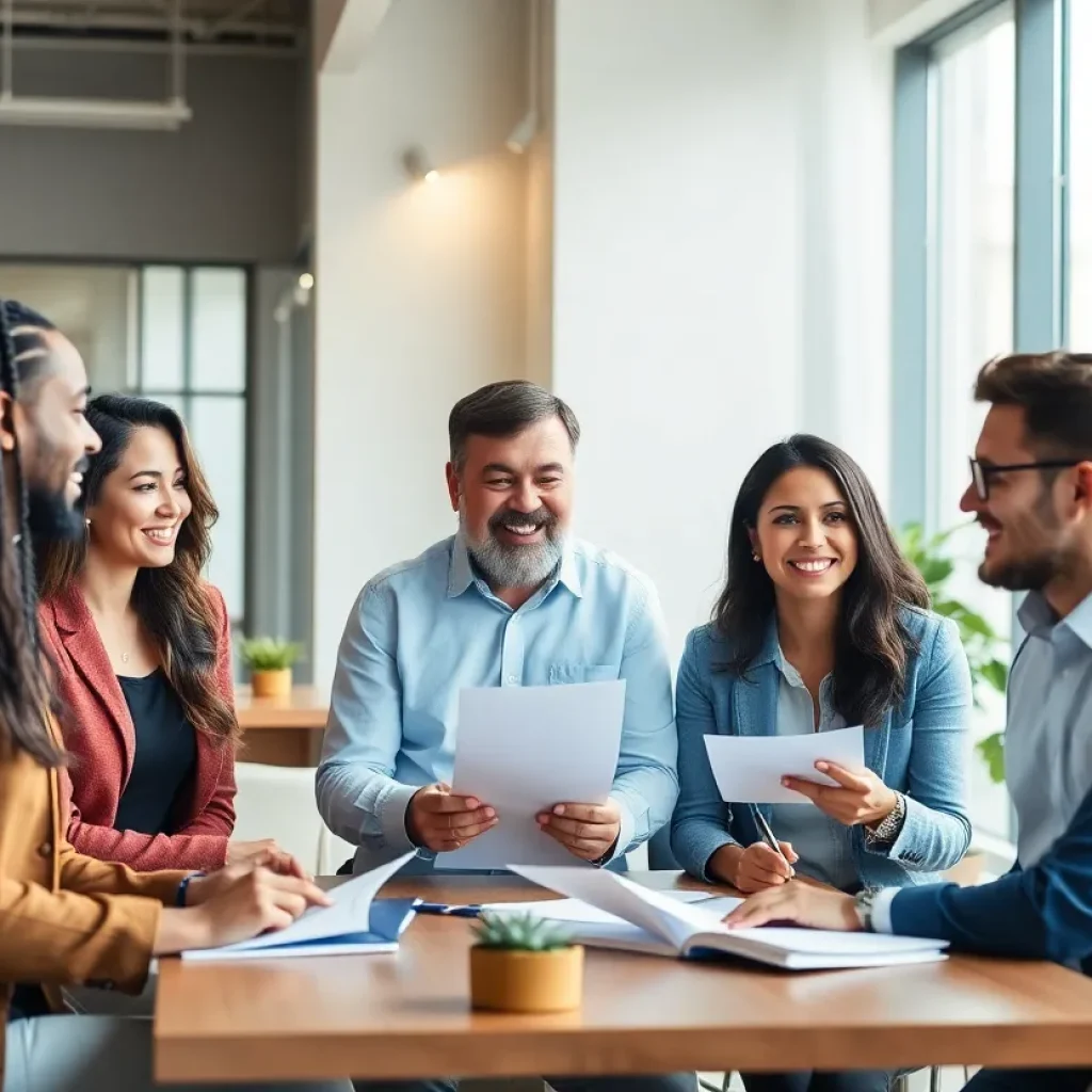 Small business owners in California collaborating