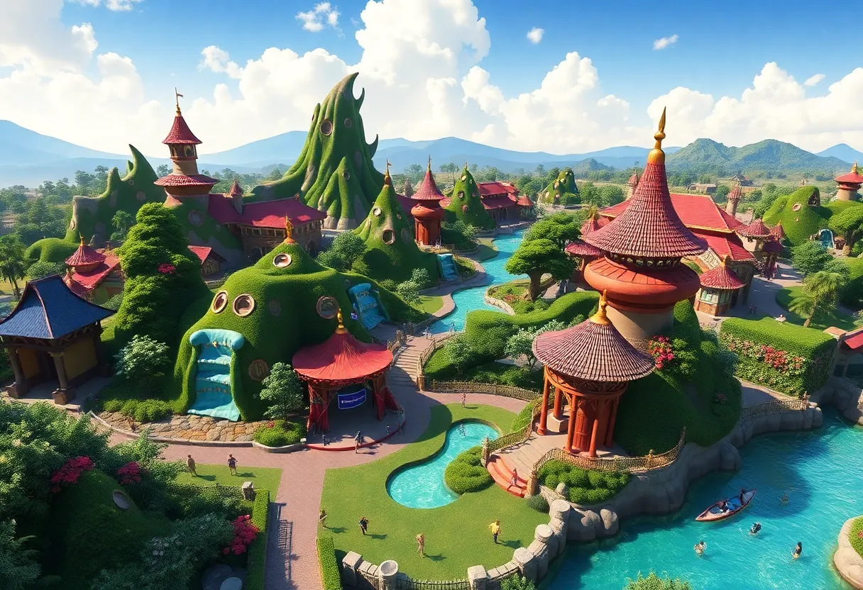 Conceptual rendering depicting new Avatar-themed land and Coco ride at Disneyland.