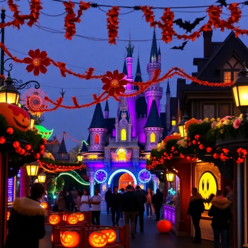 Disneyland Halloween decorations and attractions