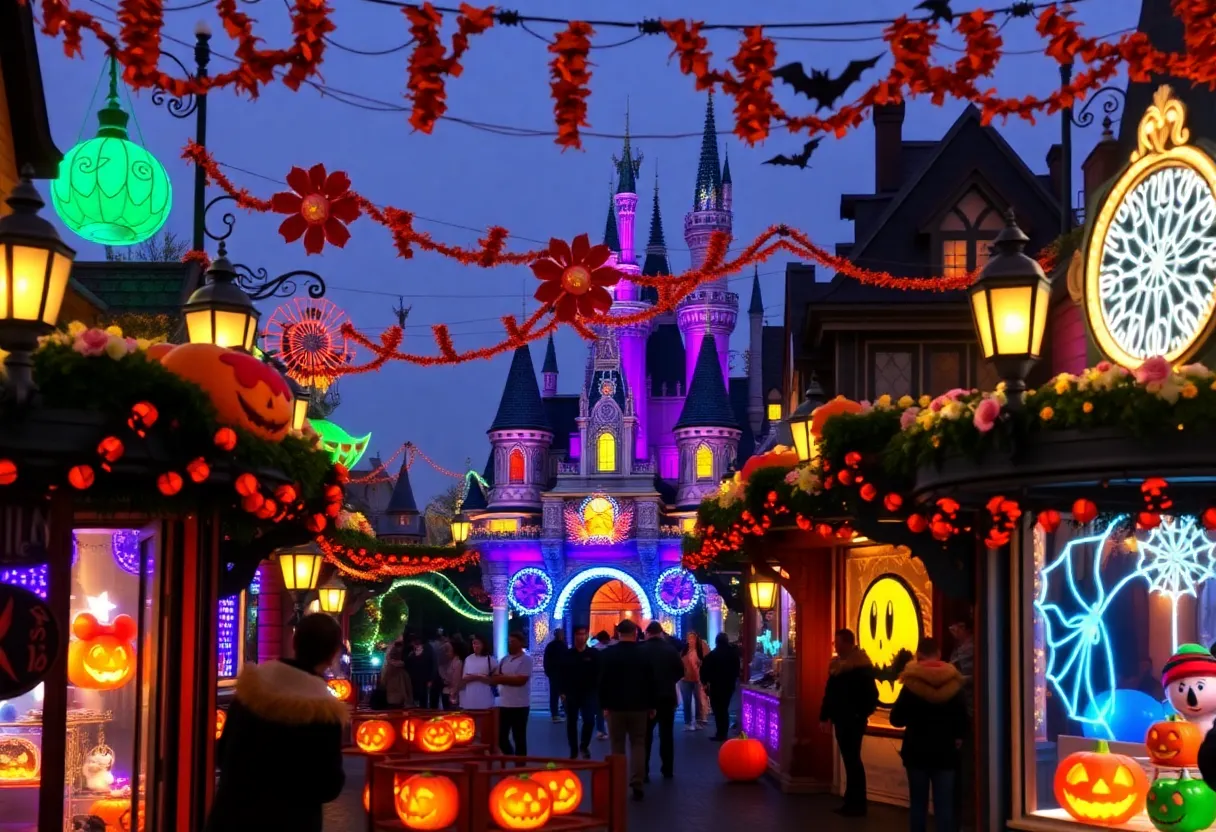 Disneyland Halloween decorations and attractions