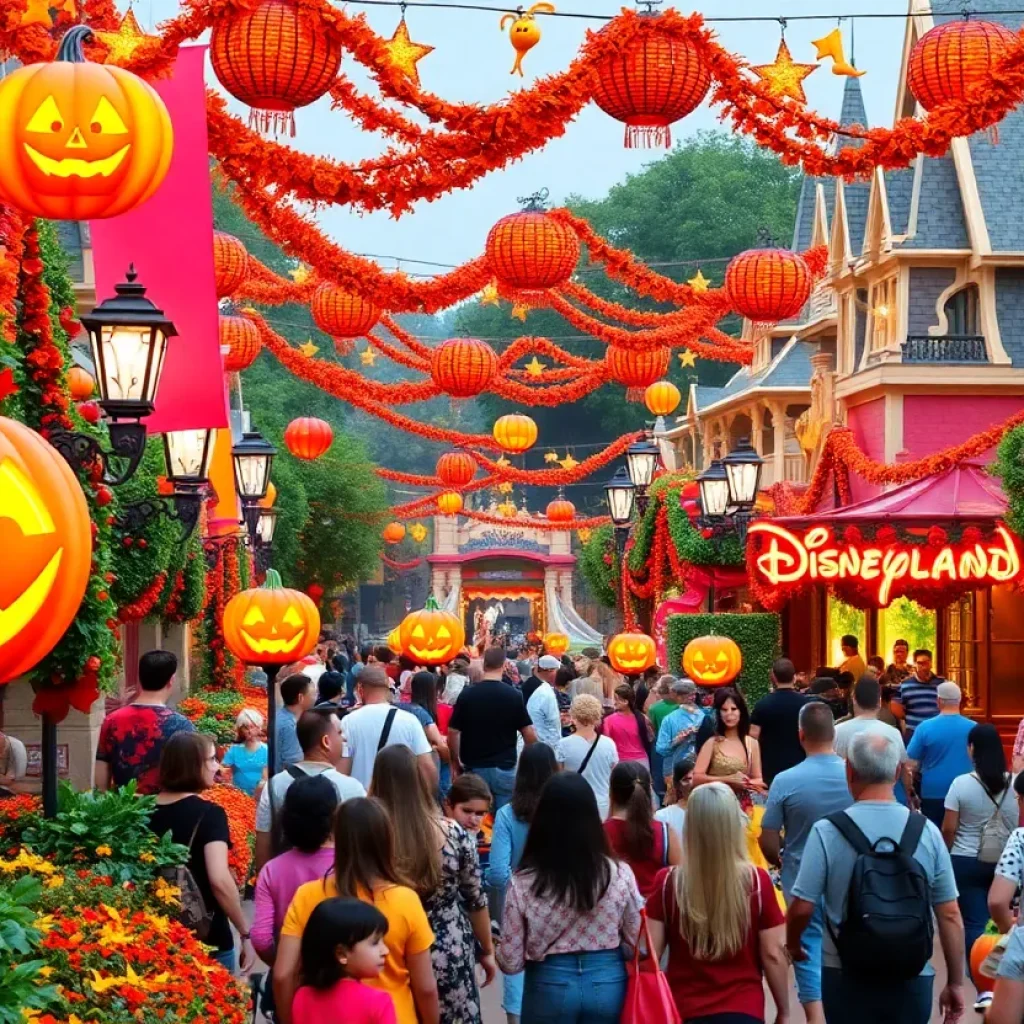 Colorful Halloween decorations at Disneyland