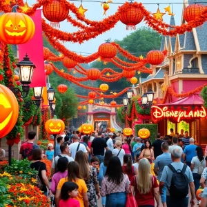 Colorful Halloween decorations at Disneyland