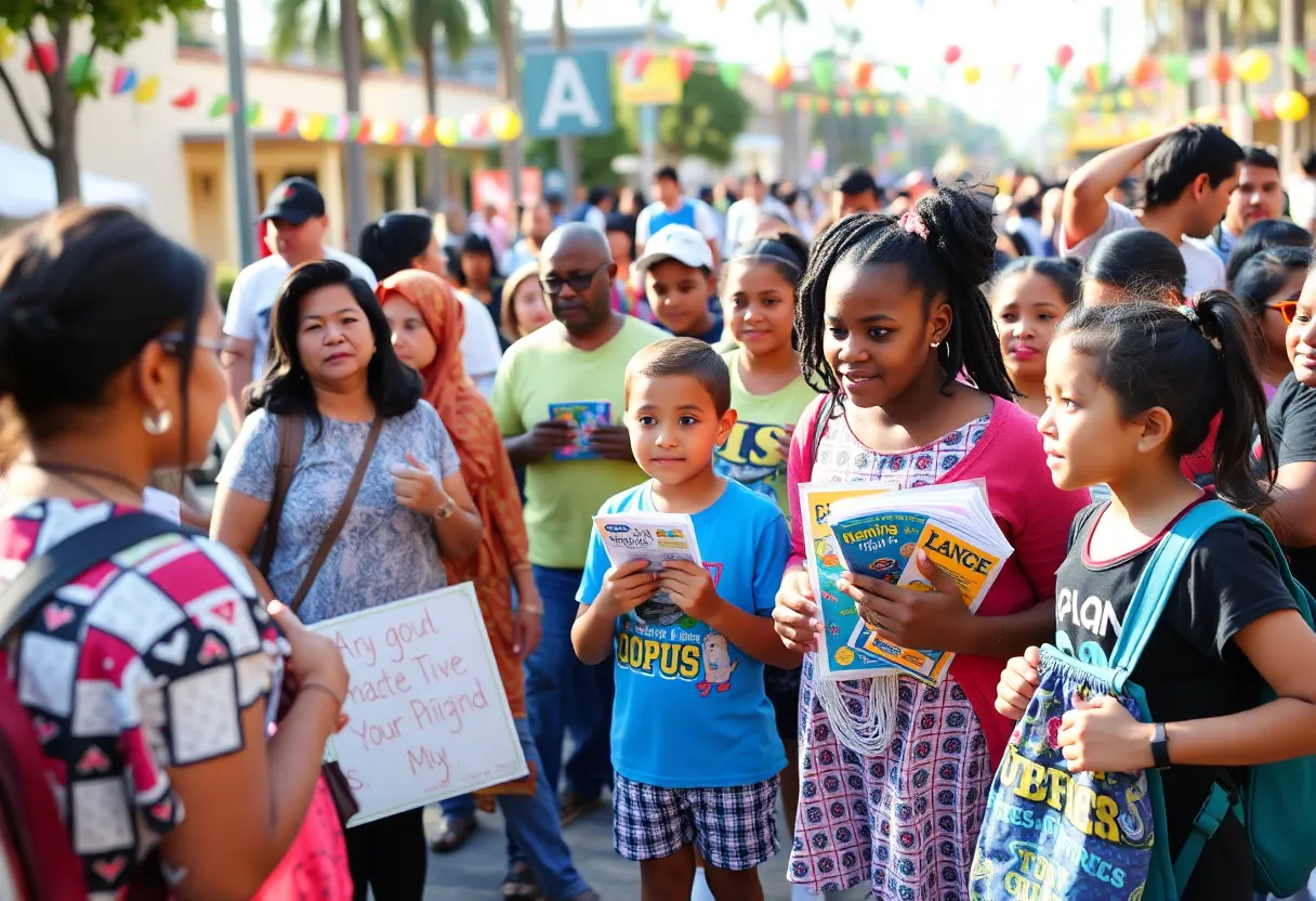 Community members of Orange County celebrating together at a local event