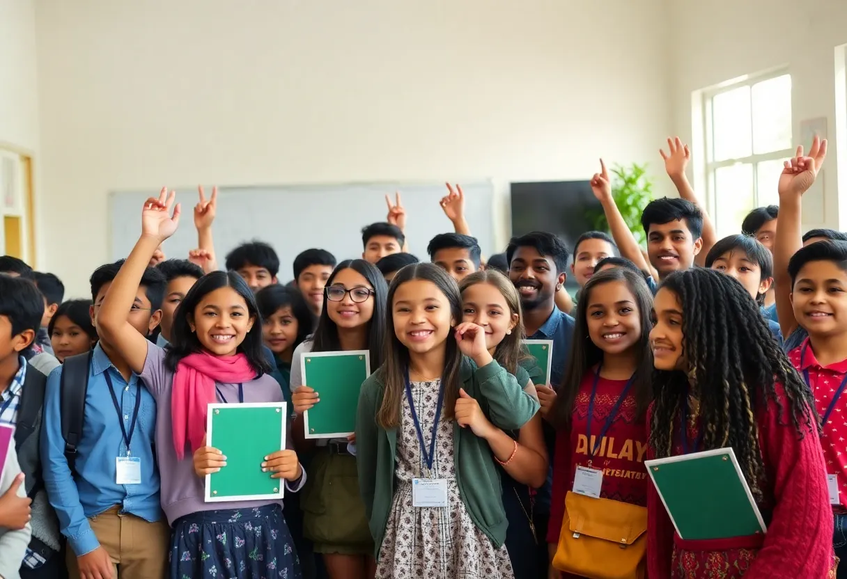 Students celebrating awards at Pasadena schools