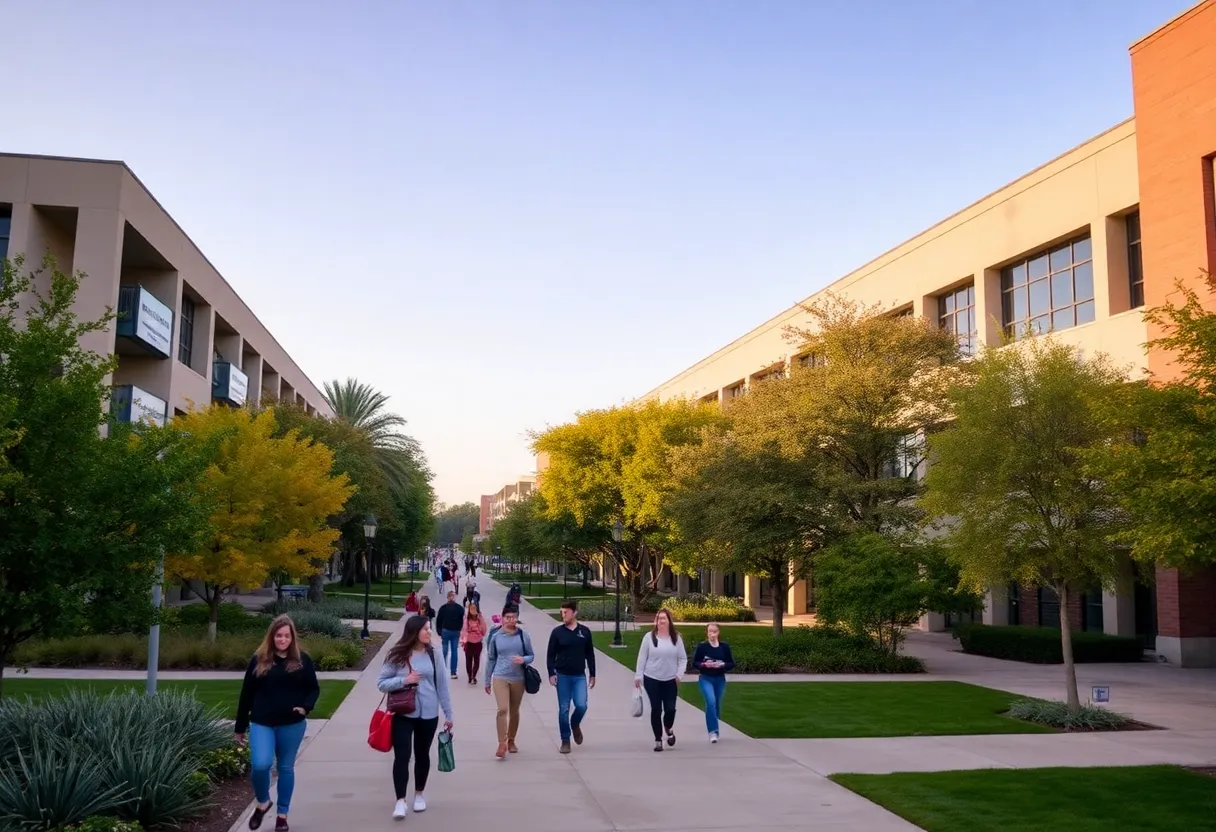 Students on the campus of San Diego State University