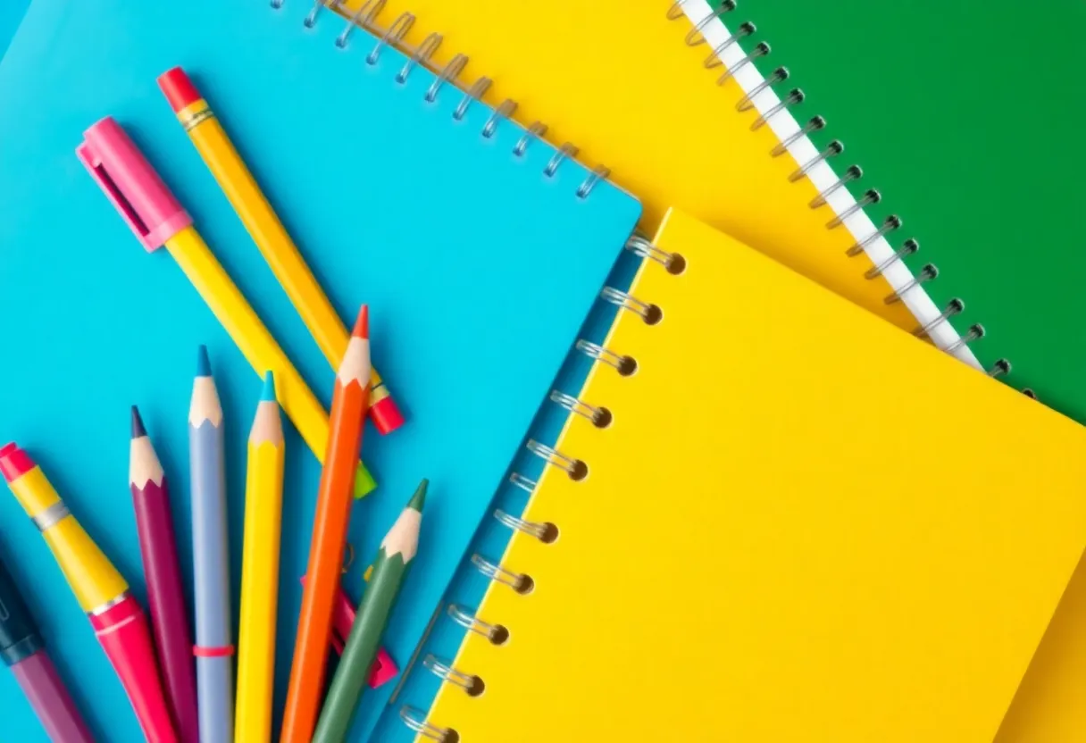 Collection of school supplies for donation