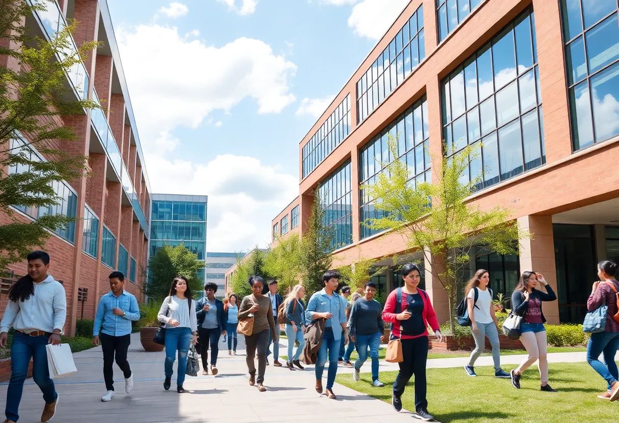Students on campus of SDSU and CSUSM during fall semester