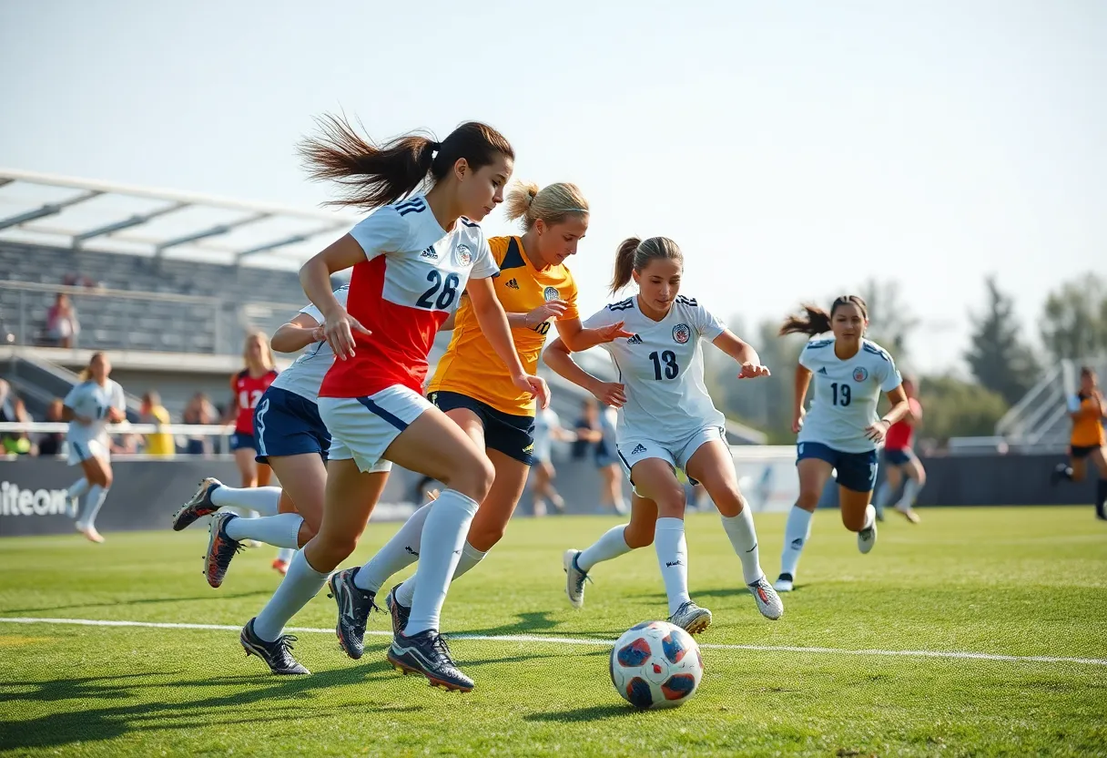 Texas Tech women's soccer team celebrating after a victory.