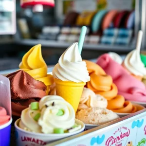 Selection of Thrifty Ice Cream flavors on display