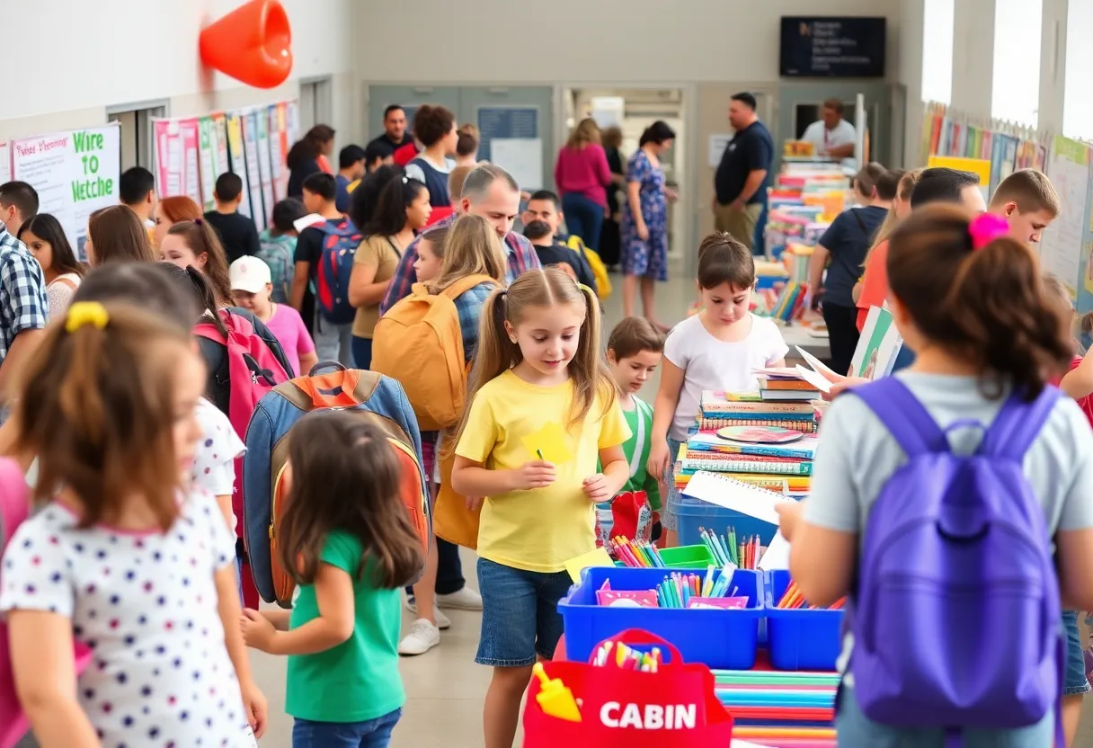 Families participating in the Back-to-School Fair in West Orange County