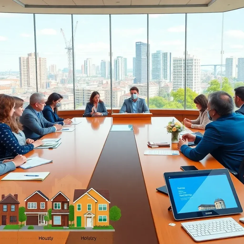 City council meeting discussing affordable housing initiatives.