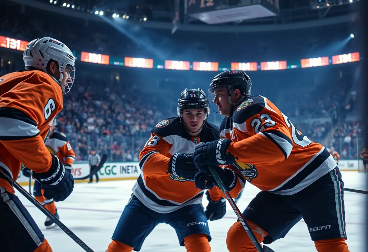 Ice hockey game between Anaheim Ducks and Los Angeles Kings