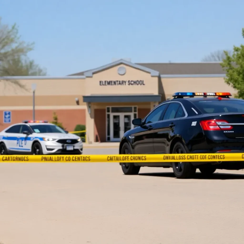 Police presence outside John Marshall Elementary School