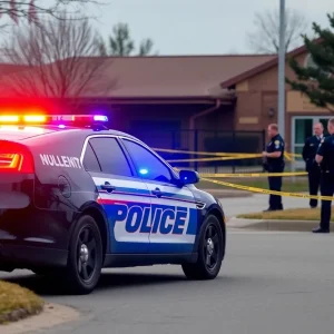 Police car at an elementary school during an incident
