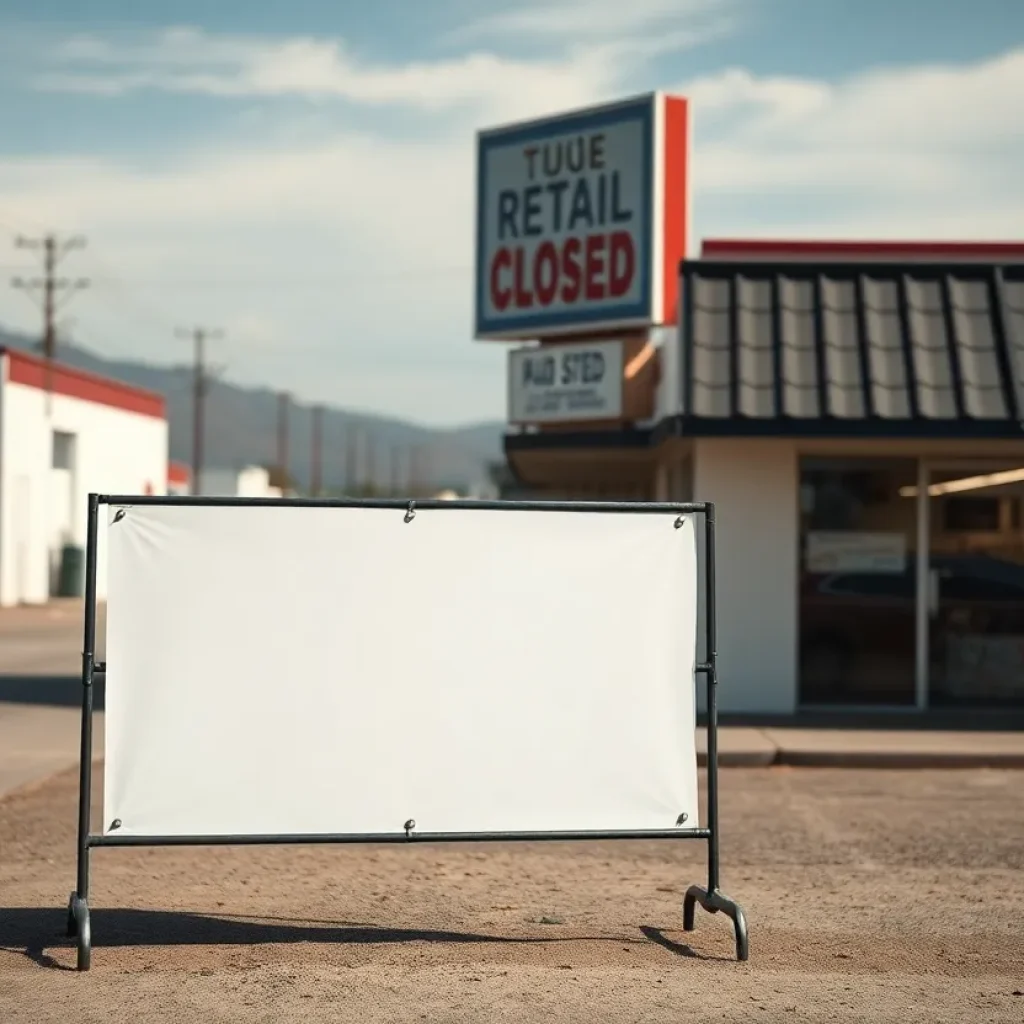 Closed retail store sign representing business challenges in California.