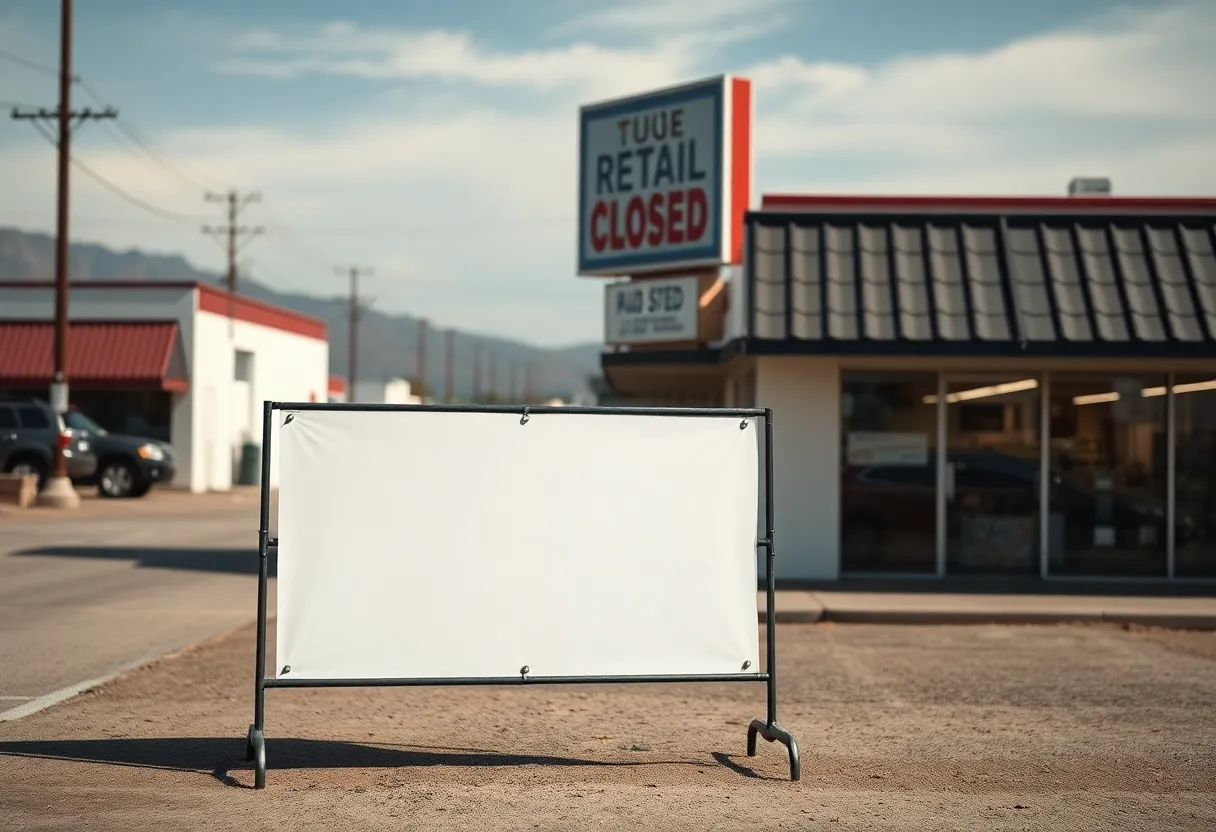 Closed retail store sign representing business challenges in California.