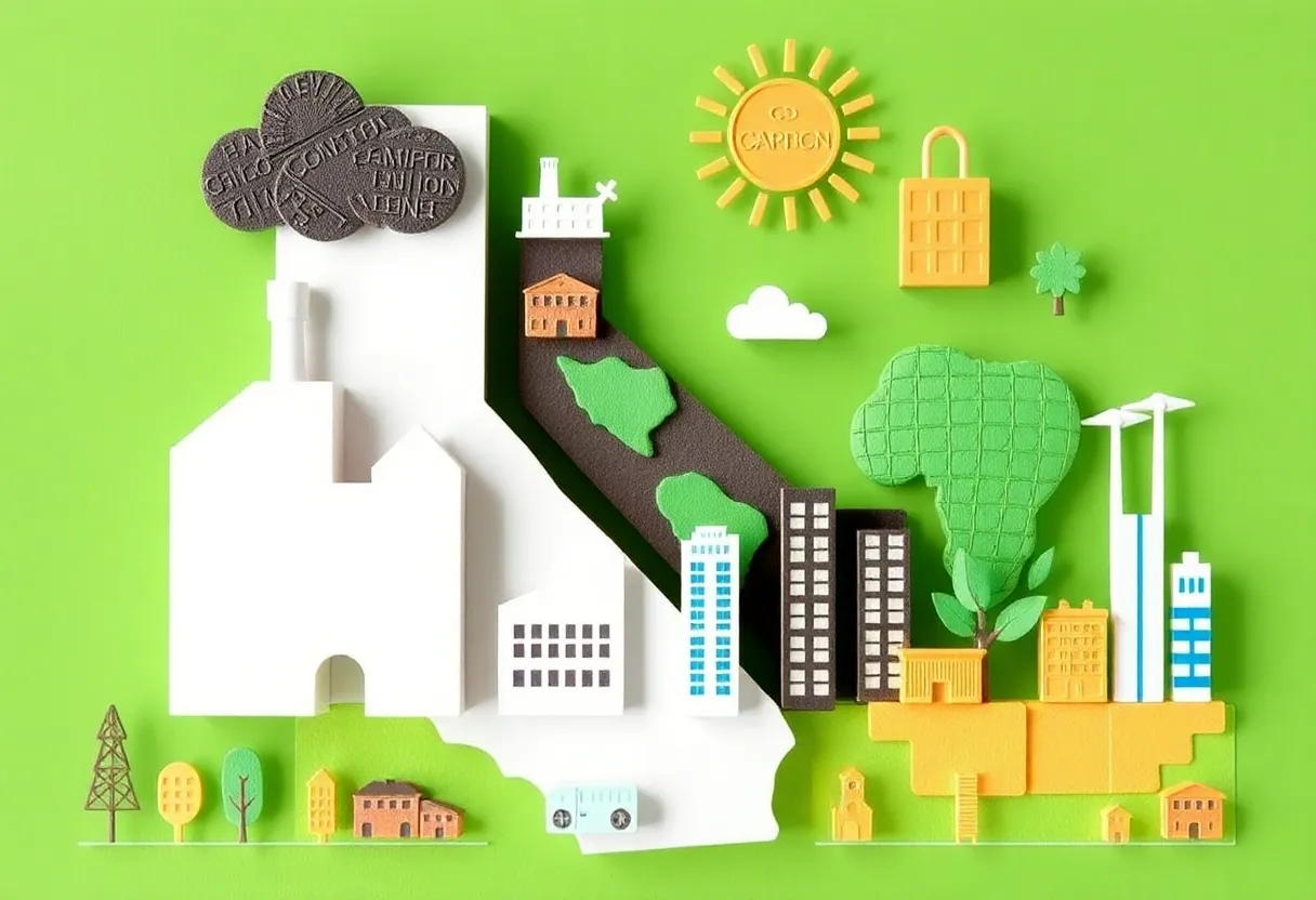 Conceptual image representing California's cap-and-trade climate policy