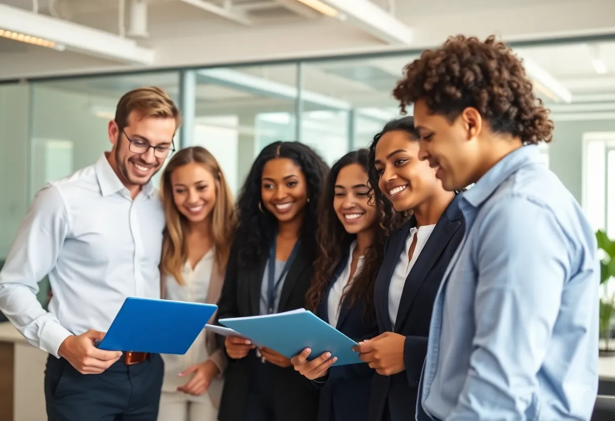 Diverse accountants working together in an office environment