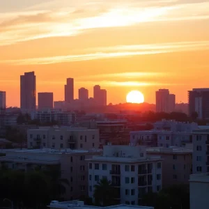 Skyline view of residential buildings in Los Angeles