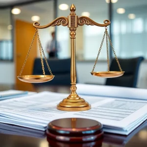 Representation of California tax appeals with justice scales