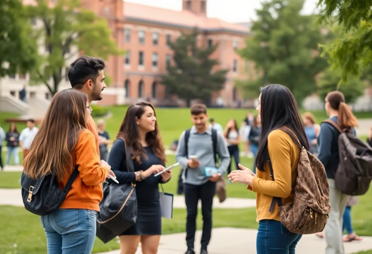 Students discussing civil discourse on campus