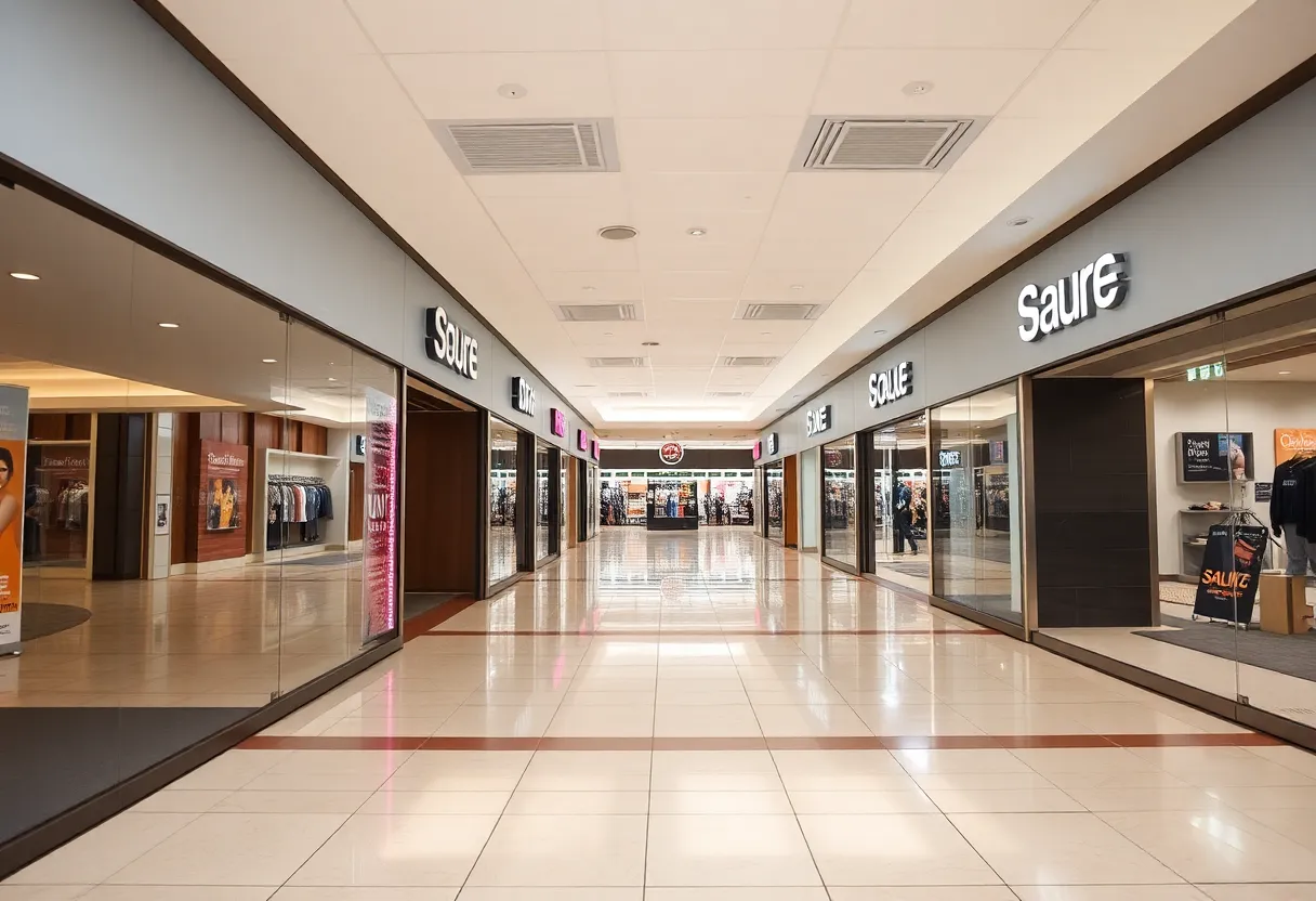 Closure sign on a Claire's store in a mall