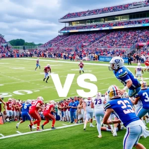Washington State Cougars playing against San Diego State Aztecs during a football game