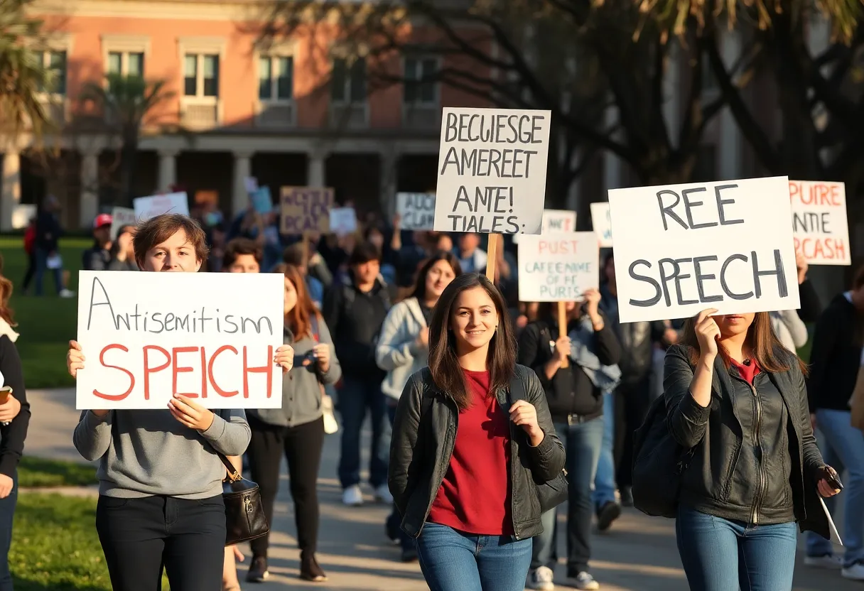 Protests on California State University campus regarding antisemitism