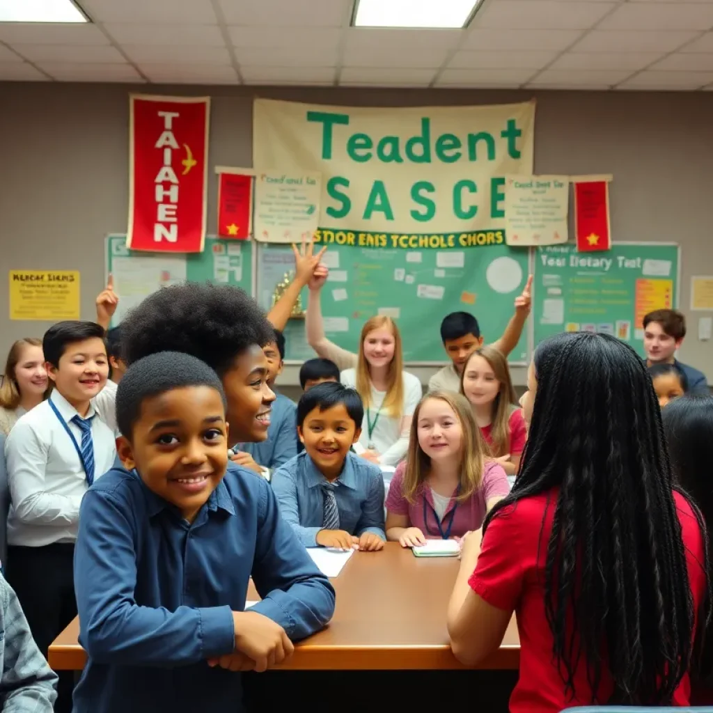 Students and teachers celebrating achievements at Davidson County Schools