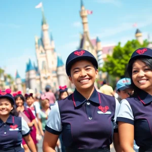 Cast members at Disneyland celebrating