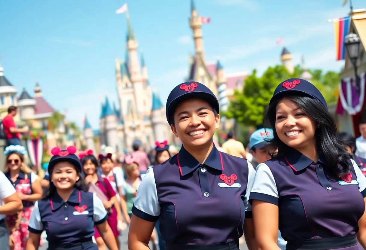 Cast members at Disneyland celebrating